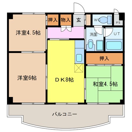 八田駅 徒歩10分 2階の物件間取画像